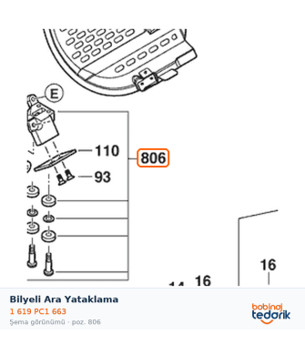 Bosch Bilyeli Ara Yataklama — GCB 18V-127 (1 619 PC1 663) Bosch Bilyeli Ara Yataklama — GCB 18V-127 (1 619 PC1 663)