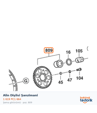 Bosch Alin Dişlisi Şanzimani — GCB 18V-127 (1 619 PC1 664)