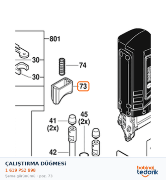 Bosch ÇALIŞTIRMA DÜĞMESi — GNH 18V-35 (1 619 PS2 998) Bosch ÇALIŞTIRMA DÜĞMESi — GNH 18V-35 (1 619 PS2 998)
