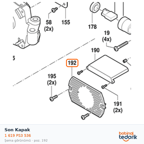 Bosch Son Kapak — GTS 70-216 (1 619 PS3 536)
