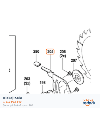 Bosch Blokaj Kolu — GTS 70-216 (1 619 PS3 549) Bosch Blokaj Kolu — GTS 70-216 (1 619 PS3 549)