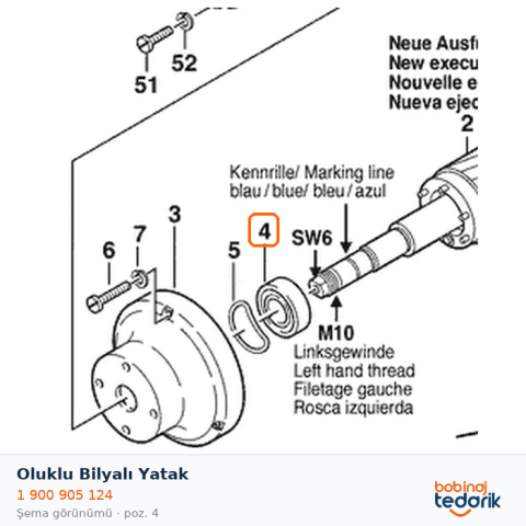 Bosch Oluklu Bilyalı Yatak — GSM175 (1 900 905 124) Bosch Oluklu Bilyalı Yatak — GSM175 (1 900 905 124)