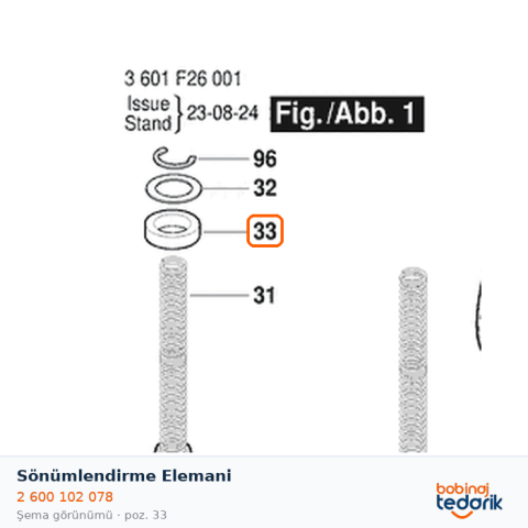 Bosch Sönümlendirme Elemani — GOF 1250 CE (2 600 102 078) Bosch Sönümlendirme Elemani — GOF 1250 CE (2 600 102 078)