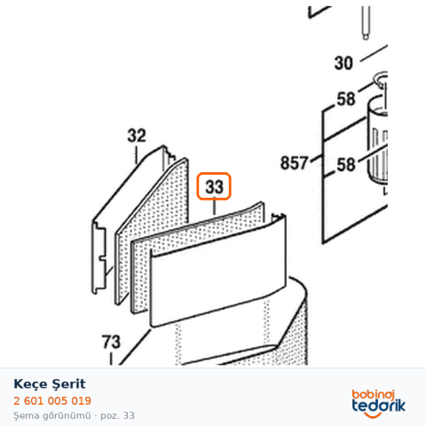 Bosch Keçe Şerit — GVS 350 AE (2 601 005 019) Bosch Keçe Şerit — GVS 350 AE (2 601 005 019)