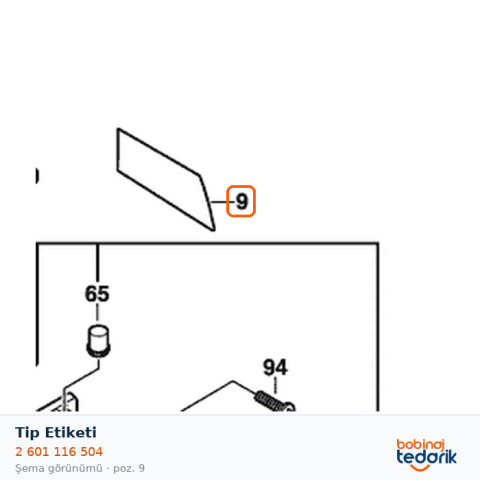 Bosch Tip Etiketi — GST 100 (2 601 116 504) Bosch Tip Etiketi — GST 100 (2 601 116 504)