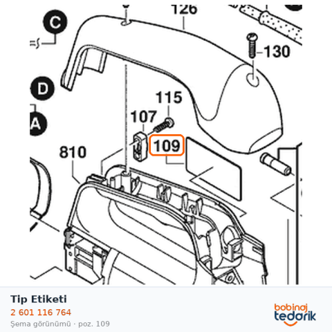 Bosch Tip Etiketi — GST 120 BE (2 601 116 764) Bosch Tip Etiketi — GST 120 BE (2 601 116 764)