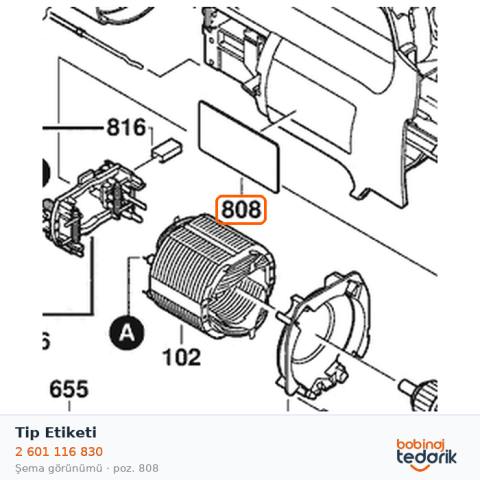Bosch Tip Etiketi — GST 120 BE (2 601 116 830) Bosch Tip Etiketi — GST 120 BE (2 601 116 830)