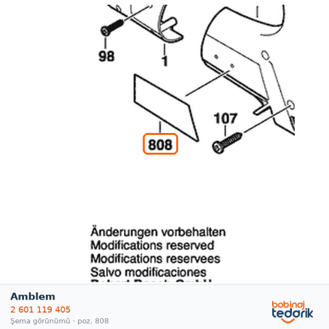 Bosch Amblem — GST 100 (2 601 119 405)