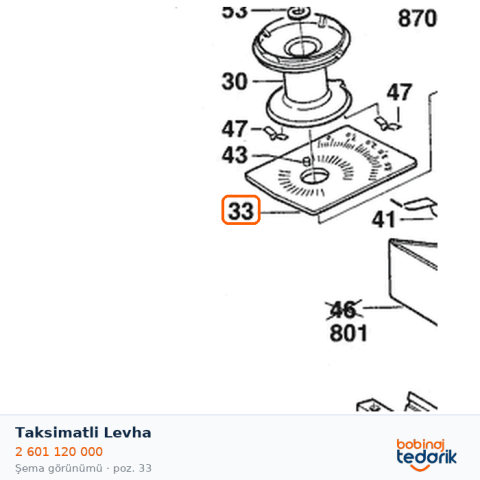 Bosch Taksimatli Levha — GHO 31-82 (2 601 120 000) Bosch Taksimatli Levha — GHO 31-82 (2 601 120 000)