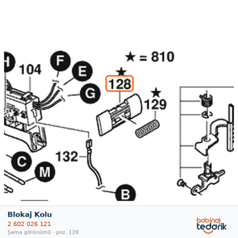 Bosch Blokaj Kolu — GST 120 BE (2 602 026 121) Bosch Blokaj Kolu — GST 120 BE (2 602 026 121)