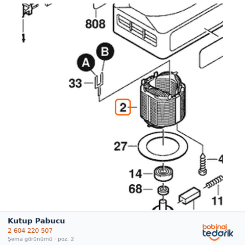 Bosch Kutup Pabucu — GSS16A (2 604 220 507) Bosch Kutup Pabucu — GSS16A (2 604 220 507)