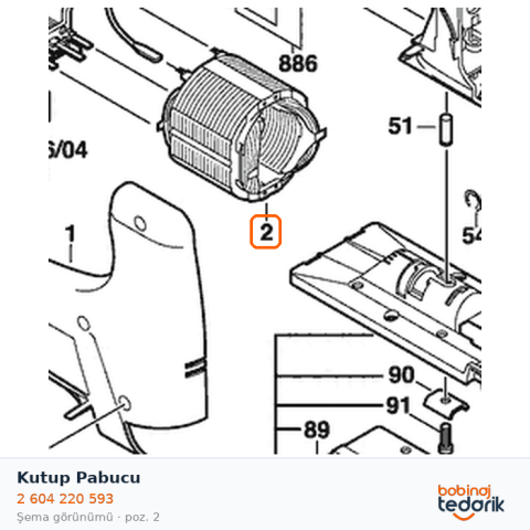 Bosch Kutup Pabucu — GST 100 (2 604 220 593) Bosch Kutup Pabucu — GST 100 (2 604 220 593)