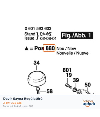 Bosch Devir Sayısı Regülatörü — GHO 36-82 C (2 604 321 926) Bosch Devir Sayısı Regülatörü — GHO 36-82 C (2 604 321 926)