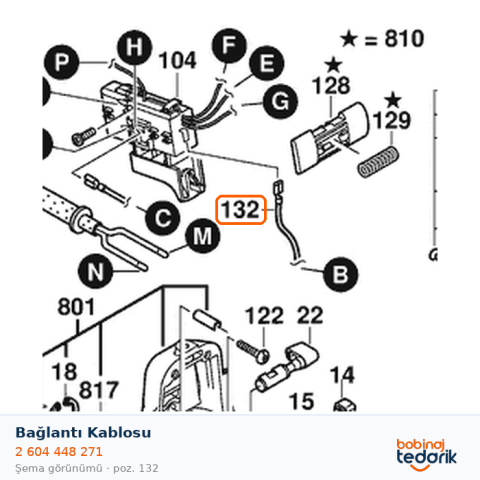 Bosch Bağlantı Kablosu — GST 120 BE (2 604 448 271) Bosch Bağlantı Kablosu — GST 120 BE (2 604 448 271)