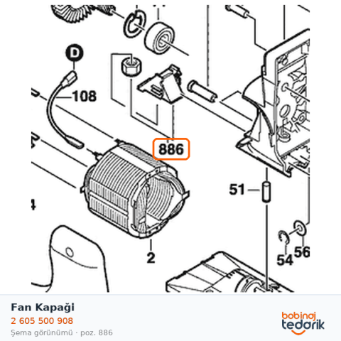 Bosch Fan Kapaği — GST 100 (2 605 500 908)