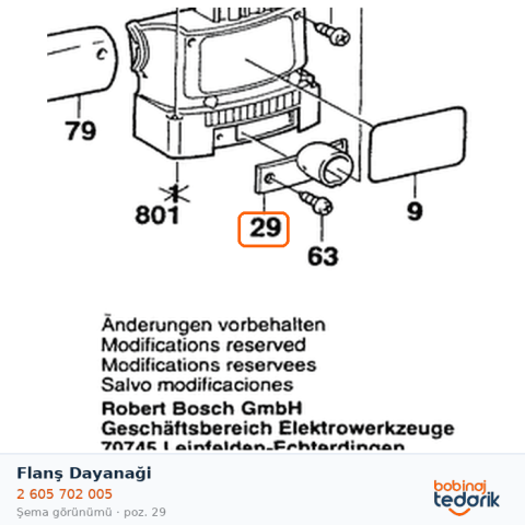 Bosch Flanş Dayanaği — GSS 28 A (2 605 702 005) Bosch Flanş Dayanaği — GSS 28 A (2 605 702 005)