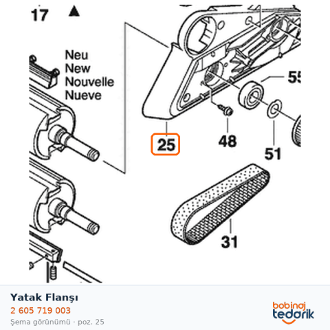 Bosch Yatak Flanşı — GHO 36-82 C (2 605 719 003)