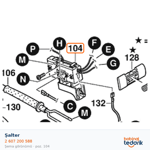 Bosch Şalter — GST 120 BE (2 607 200 588) Bosch Şalter — GST 120 BE (2 607 200 588)