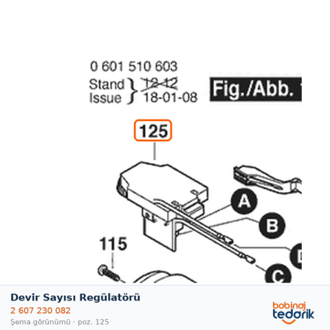 Bosch Devir Sayısı Regülatörü — GST 120 E (2 607 230 082) Bosch Devir Sayısı Regülatörü — GST 120 E (2 607 230 082)