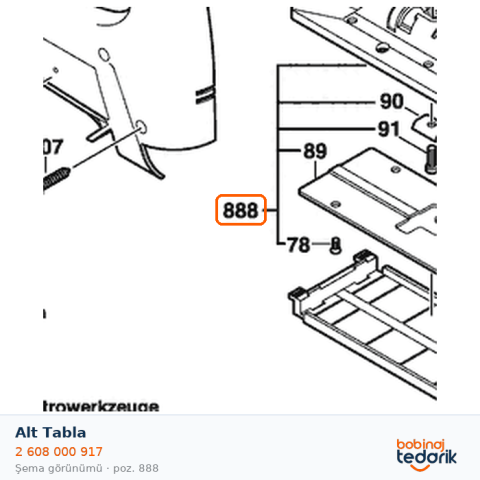 Bosch Alt Tabla — GST 100 (2 608 000 917)