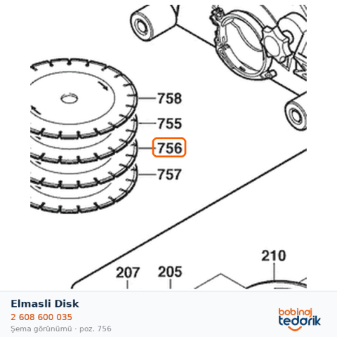 Bosch Elmasli Disk — GNF 65 A (2 608 600 035)