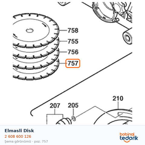 Bosch Elmasli Disk — GNF 65 A (2 608 600 126) Bosch Elmasli Disk — GNF 65 A (2 608 600 126)