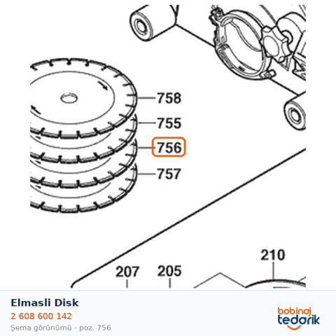 Bosch Elmasli Disk — GNF 65 A (2 608 600 142) Bosch Elmasli Disk — GNF 65 A (2 608 600 142)