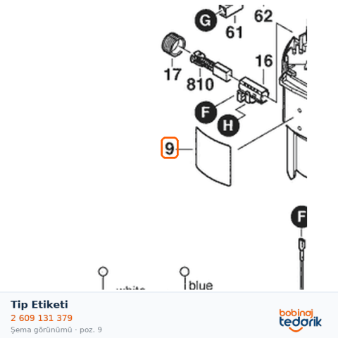 Bosch Tip Etiketi — GKF 600 (2 609 131 379)