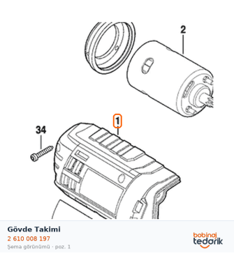 Bosch Gövde Takimi — GDS 18 V-Li HT (2 610 008 197) Bosch Gövde Takimi — GDS 18 V-Li HT (2 610 008 197)