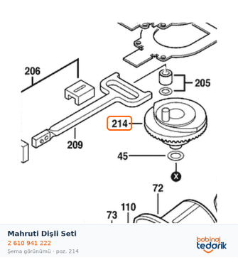 Bosch Mahruti Dişli Seti — GSA 900 E (2 610 941 222) Bosch Mahruti Dişli Seti — GSA 900 E (2 610 941 222)