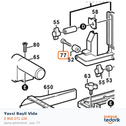 Bosch Yassi Başli Vida — GKS 55 (2 910 271 120) Bosch Yassi Başli Vida — GKS 55 (2 910 271 120)