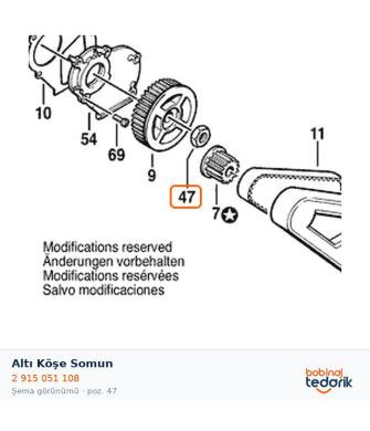 Bosch Altı Köşe Somun — GBS 100 AE (2 915 051 108) Bosch Altı Köşe Somun — GBS 100 AE (2 915 051 108)