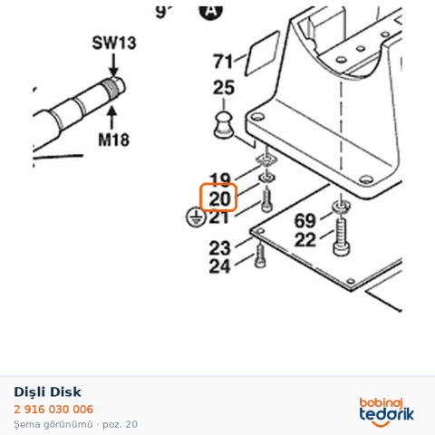 Bosch Dişli Disk — GSM175 (2 916 030 006) Bosch Dişli Disk — GSM175 (2 916 030 006)