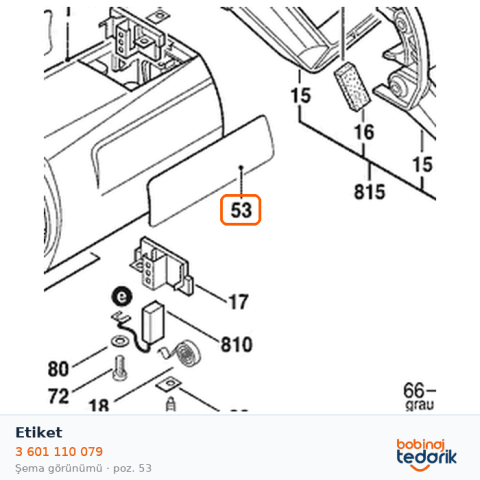 Bosch Etiket — GBM 16-2 E (3 601 110 079)