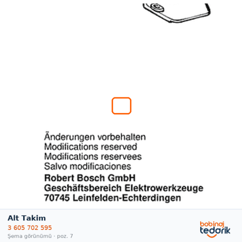 Bosch Alt Takim — GOF 1700 E (3 605 702 595)