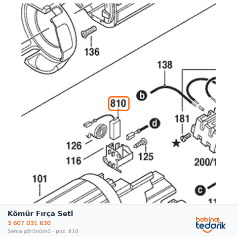 Bosch Kömür Fırça Seti — GGS 7 (3 607 031 630)