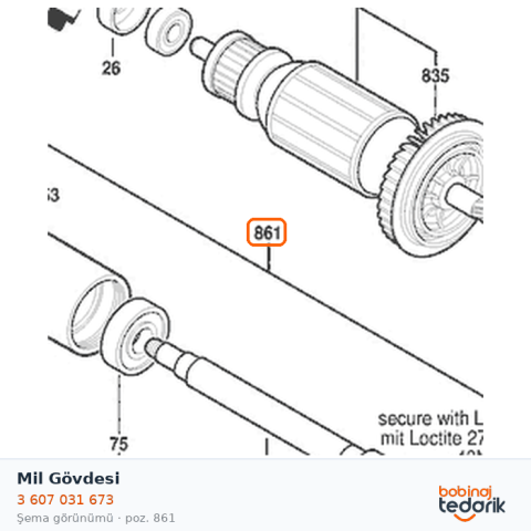 Bosch Mil Gövdesi — GGS 8 CE (3 607 031 673) Bosch Mil Gövdesi — GGS 8 CE (3 607 031 673)