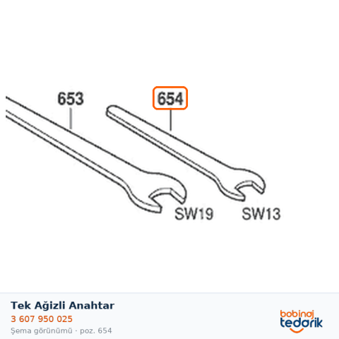 Bosch Tek Ağizli Anahtar — GGS 28 LC (3 607 950 025)
