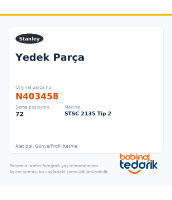 Stanley Yedek Parça — STSC 2135 Tip 2 (N403458)