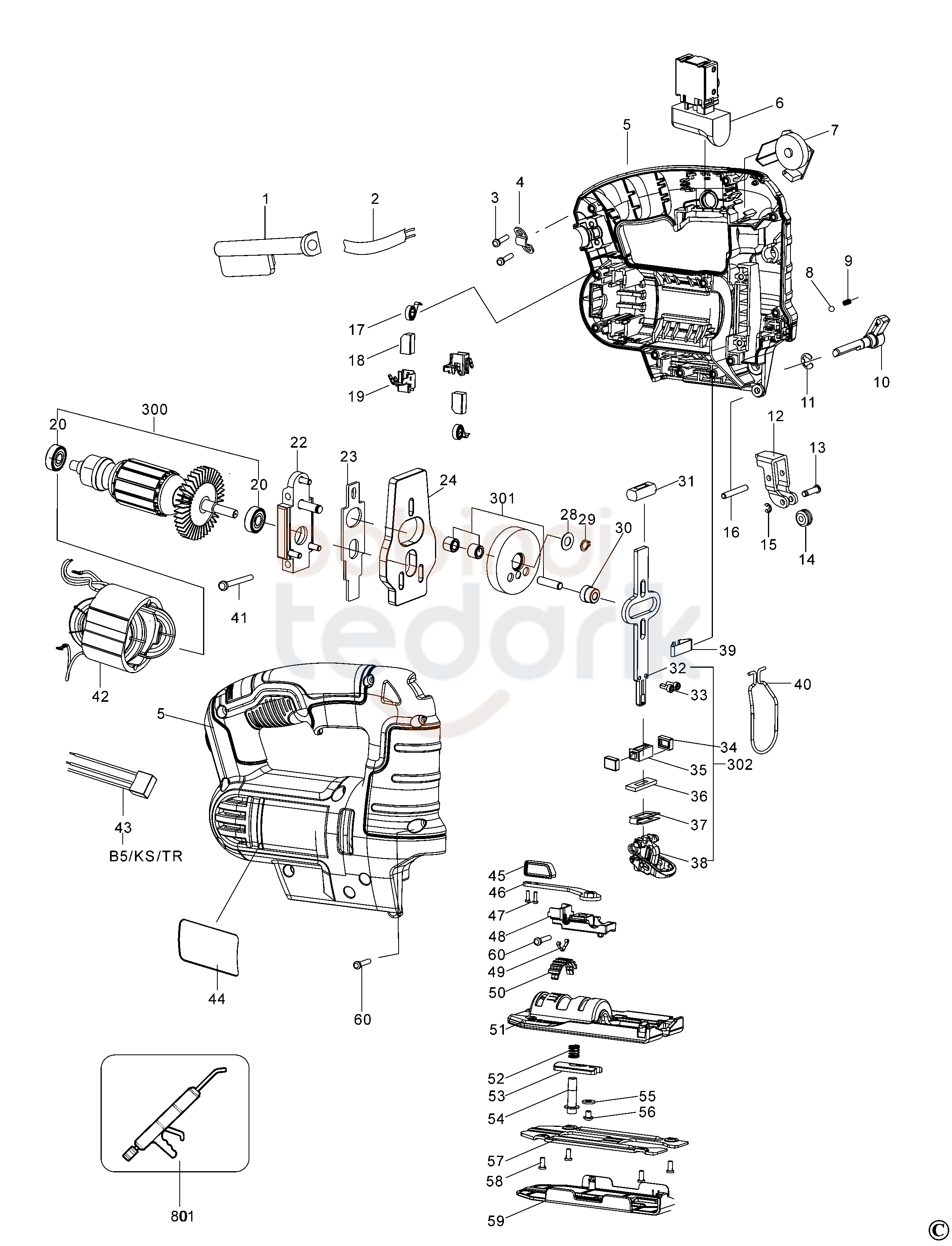 Dewalt DWE 349 patlak şeması