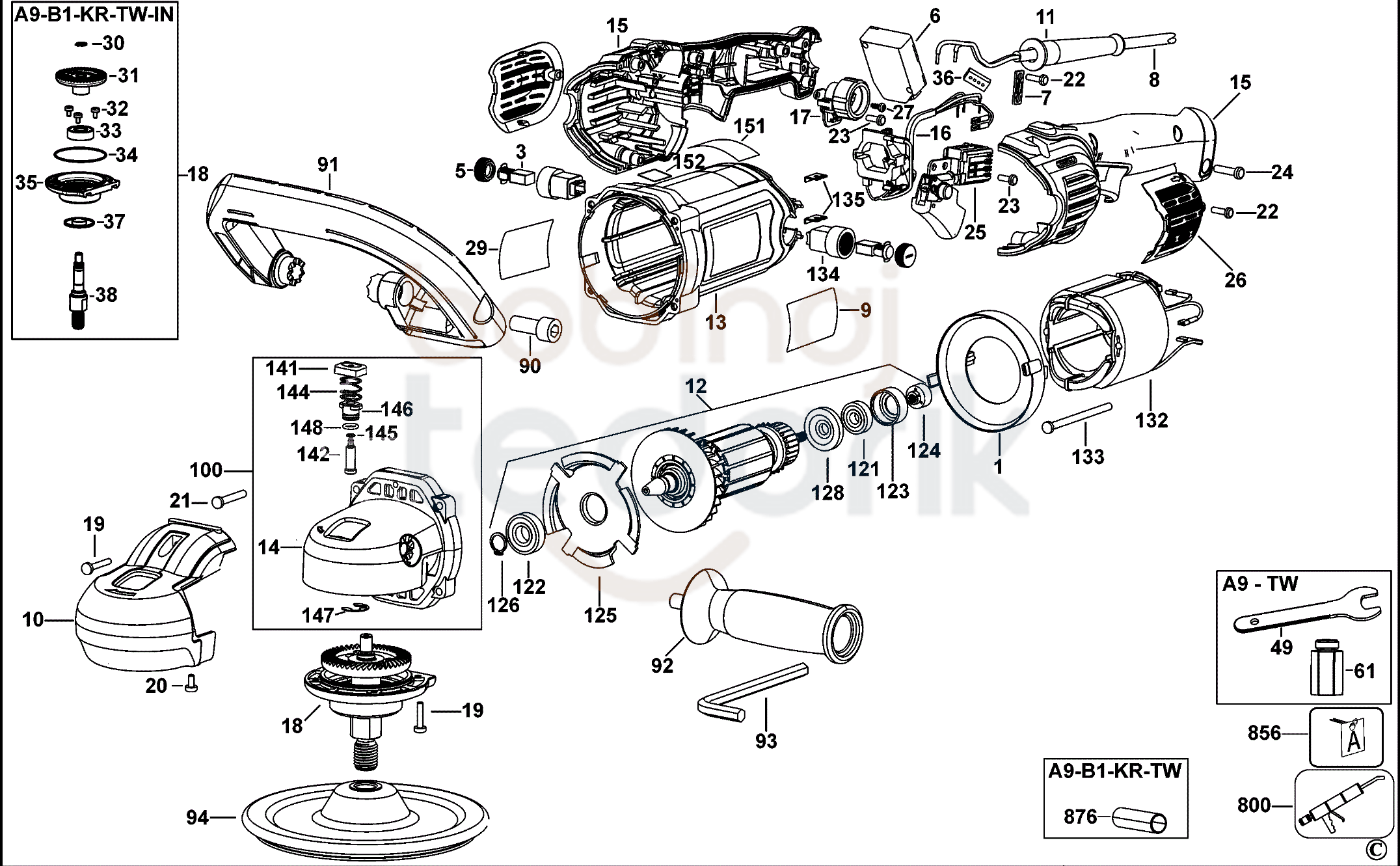 Dewalt DWP 849X patlak şeması